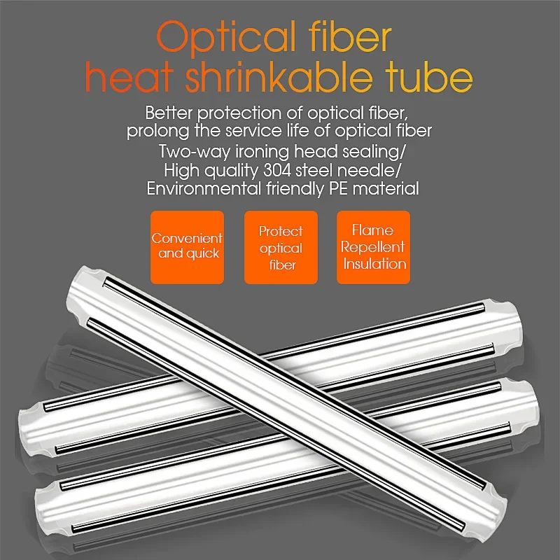 

100-1000pcs Double Needle Fiber Heat Shrinkable Tube 60mm FTTH Fiber Fusion Splice Protection Tube