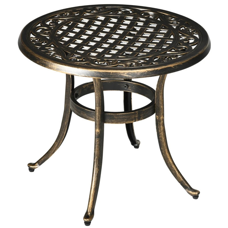 Table d'appoint de jardin, table de jardin résistante aux intempéries, cadre en aluminium moulé, peut supporter environ 60...