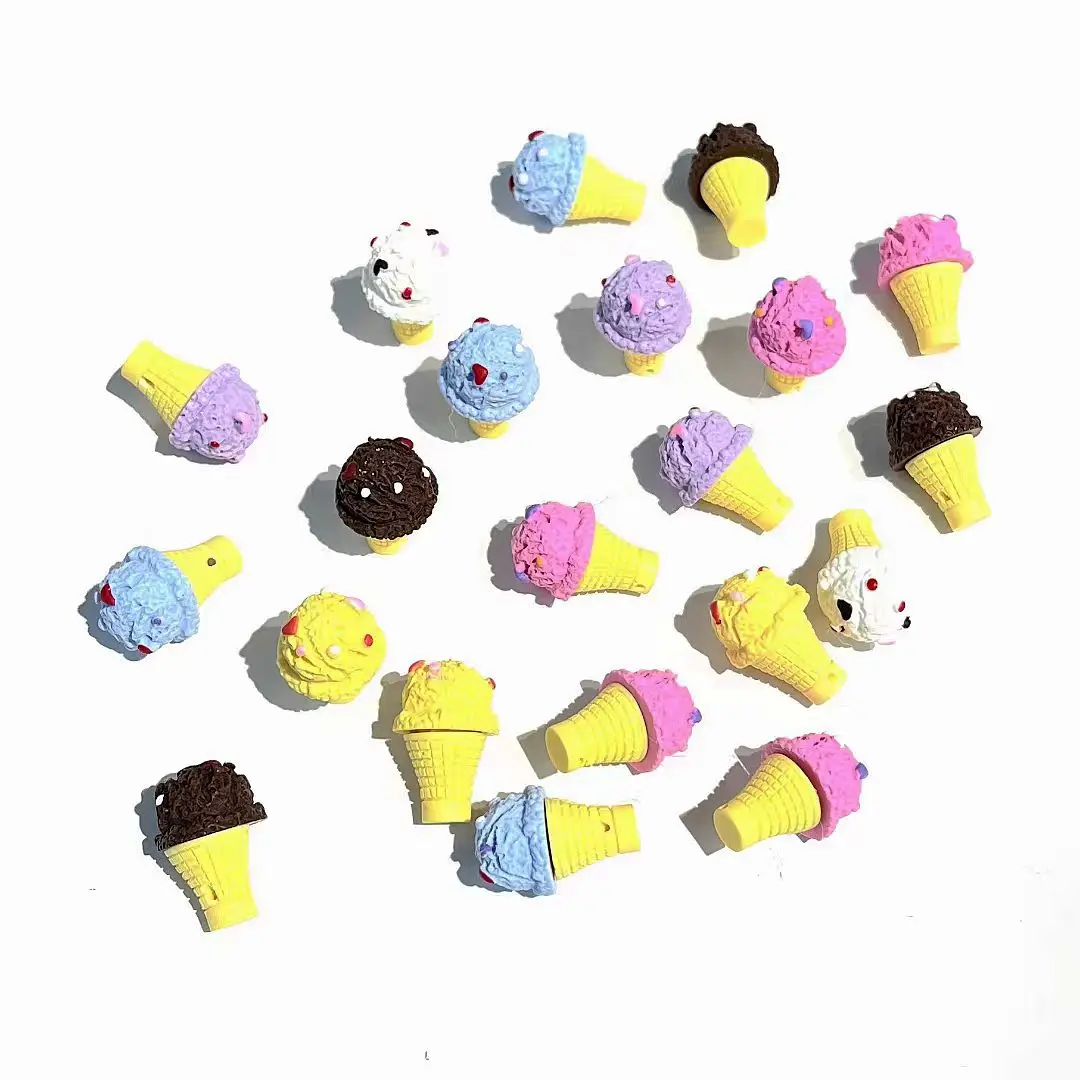 20pcs/lot DIY Creative Resin Beads Ice Cream Charms Color Dessert House Box Mobile Chains Handmade Beaded Materials N272