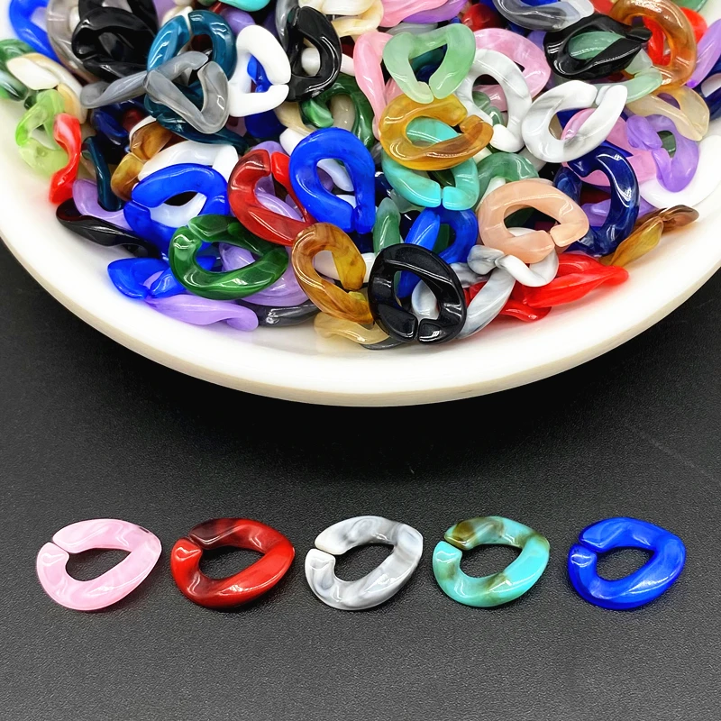 50pcs/lot 10x14mm Acrylic Twisted Chains Link Beads Glasses Chain  for Jewelry Making DIY Bracelet Necklace Earrings