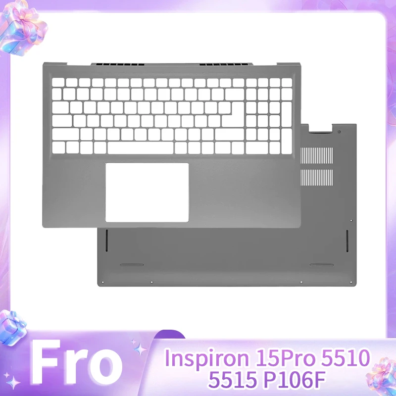 Replace Cover For Inspiron 15Pro 5510 5515 P106F 0CHFVW 05WK5X Palmrest Lower Bottom Case silver
