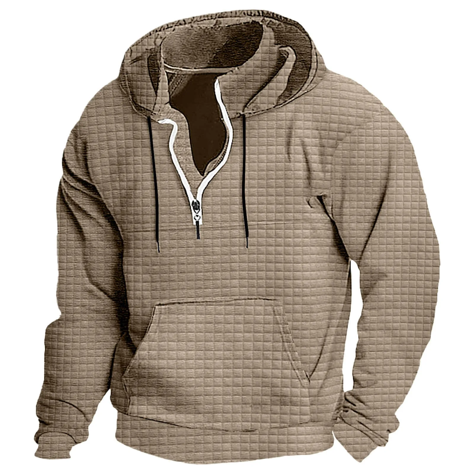 Hoodies de lã jacquard masculino, moletom com capuz, pulôver masculino, novo em moletons, 2024