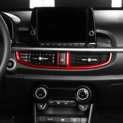 Red Interior Dashboard Middle Air Condtioner Vent AC Outlet Trim Frame Cover For Kia Morning Picanto 2021-2023