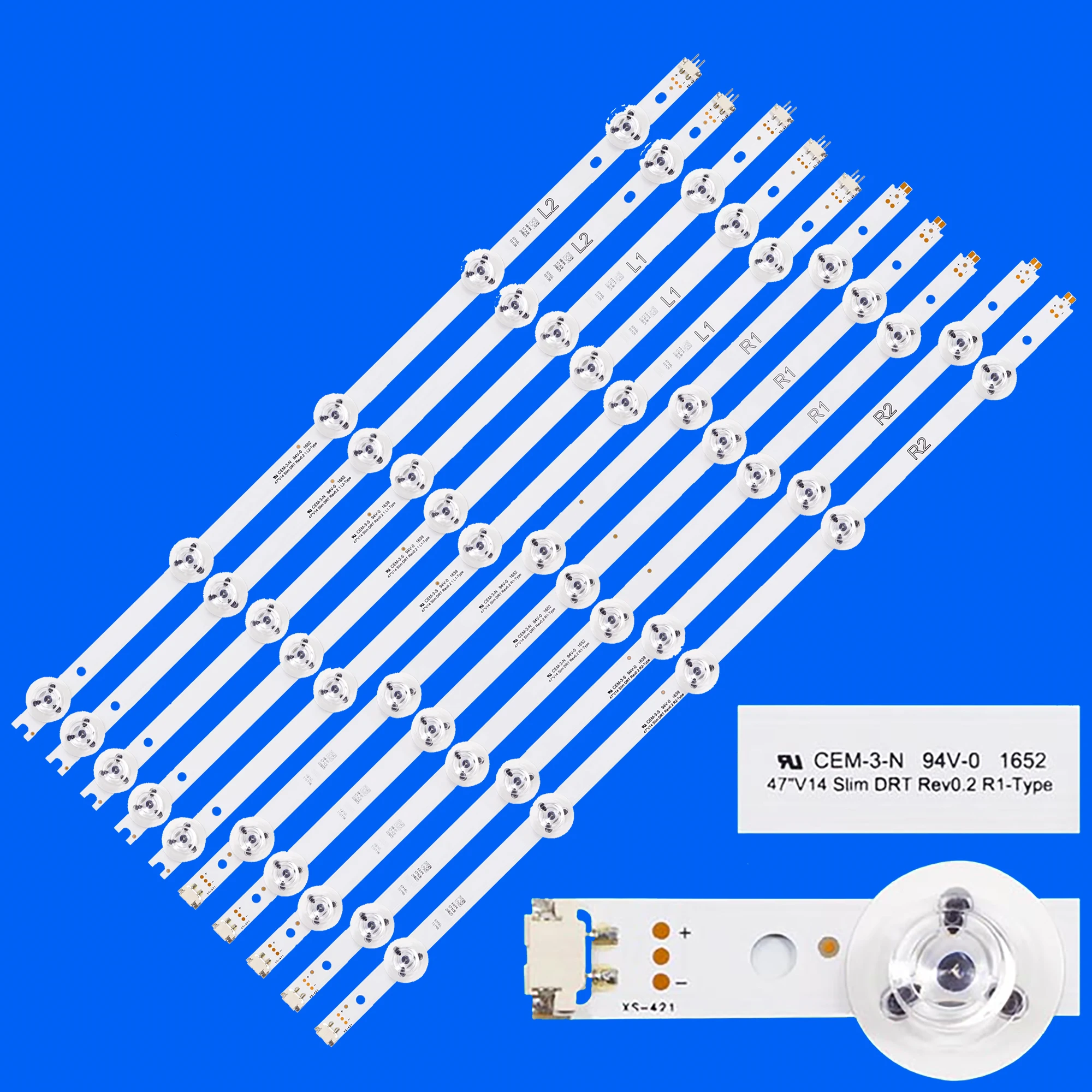 

LED Backlight Strips For TX-47AS740E TX-47AS650E TX-47ASM651 TX-47AS750E TX-47ASW654 TX-47ASW754 TH-47AS670H 6916L-1644A