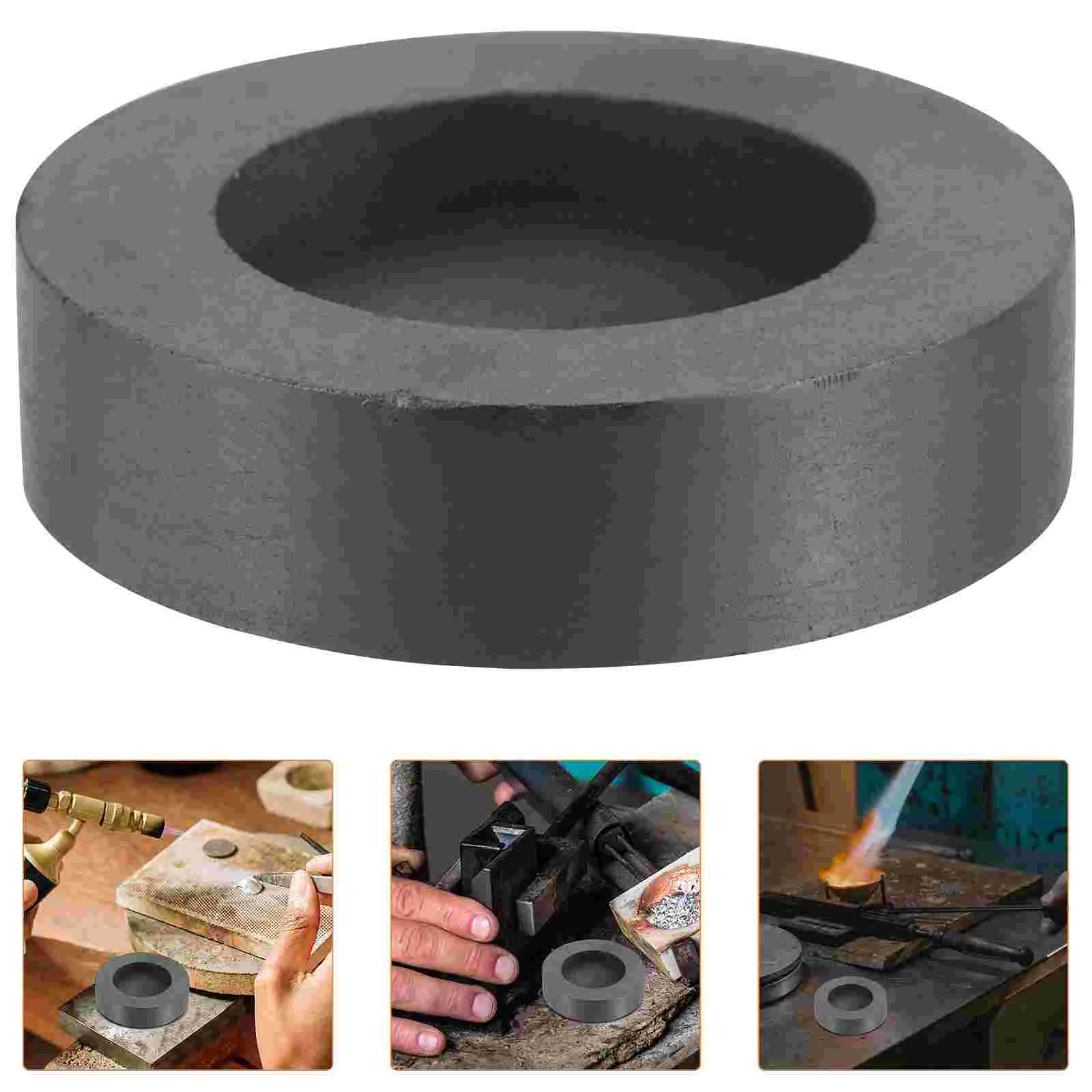 Graphite Oil Tank Round Crucible for Gold Ingot Mold Crucibles Evaporating Dish Melting Metal