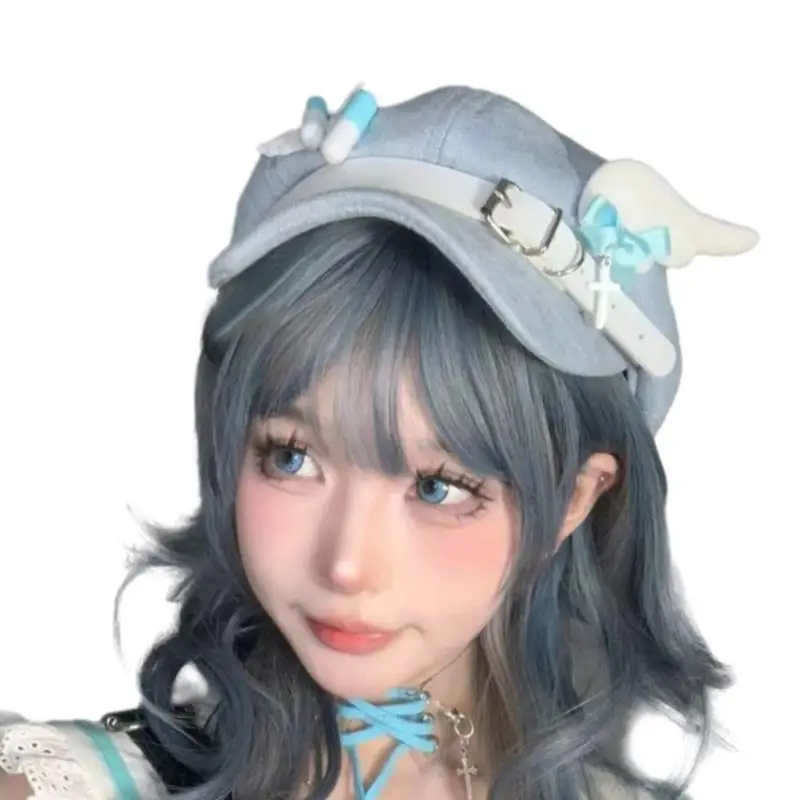 X5XA Cappello da pittore per cosplay anime Berretto da donna Autunno Inverno Ombra Berretti da pittore per strilloni