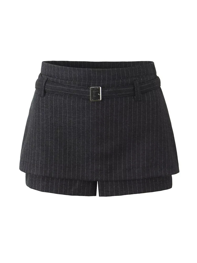 

Американская женская облегающая короткая юбка с вертикальными полосками, с поясом, в стиле Hot Girl, с завышенной талией, для уличного стиля