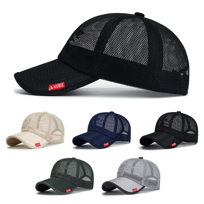 Breathable Full Mesh Baseball Caps Male Quick Dry Men\'s Caps Snapback Cap Sports Cap Outdoor Sun Protection Leisure Hats Dad Hat