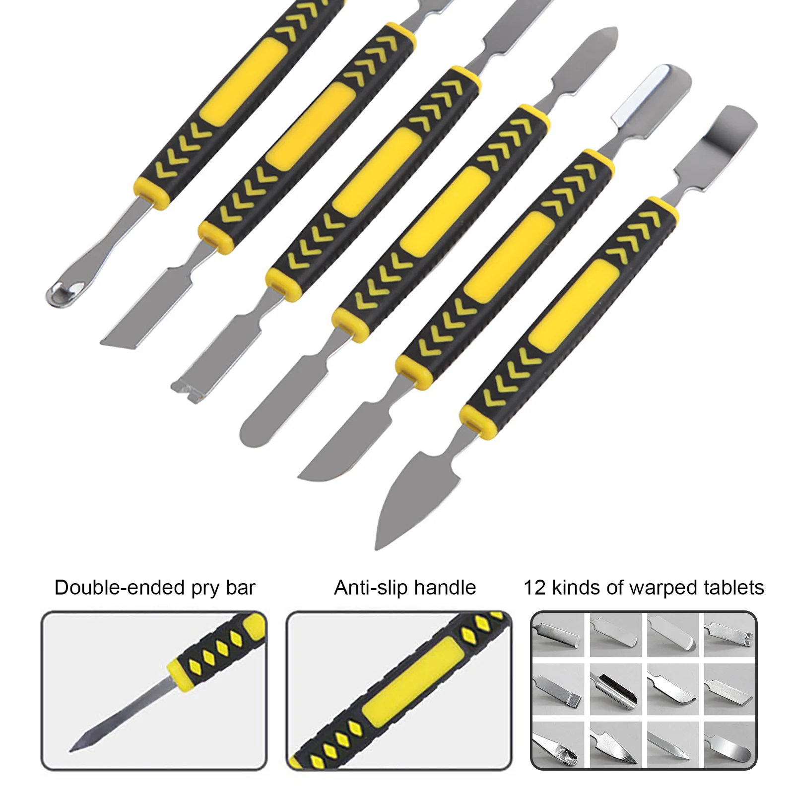 Metal Crowbar 6-Piece Set Small Metal Spudger Open Shell Repair Tools Kit