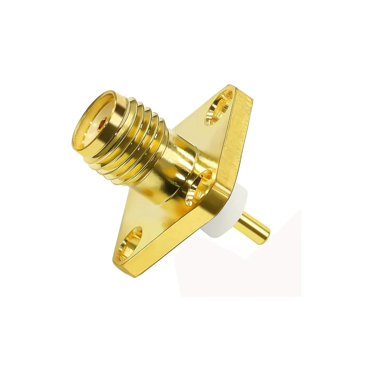 10PCS SMA Female Jack RFCoax Connector Panel Mount Flange Solder Type Plated Copper for High Performance Signal Transmission