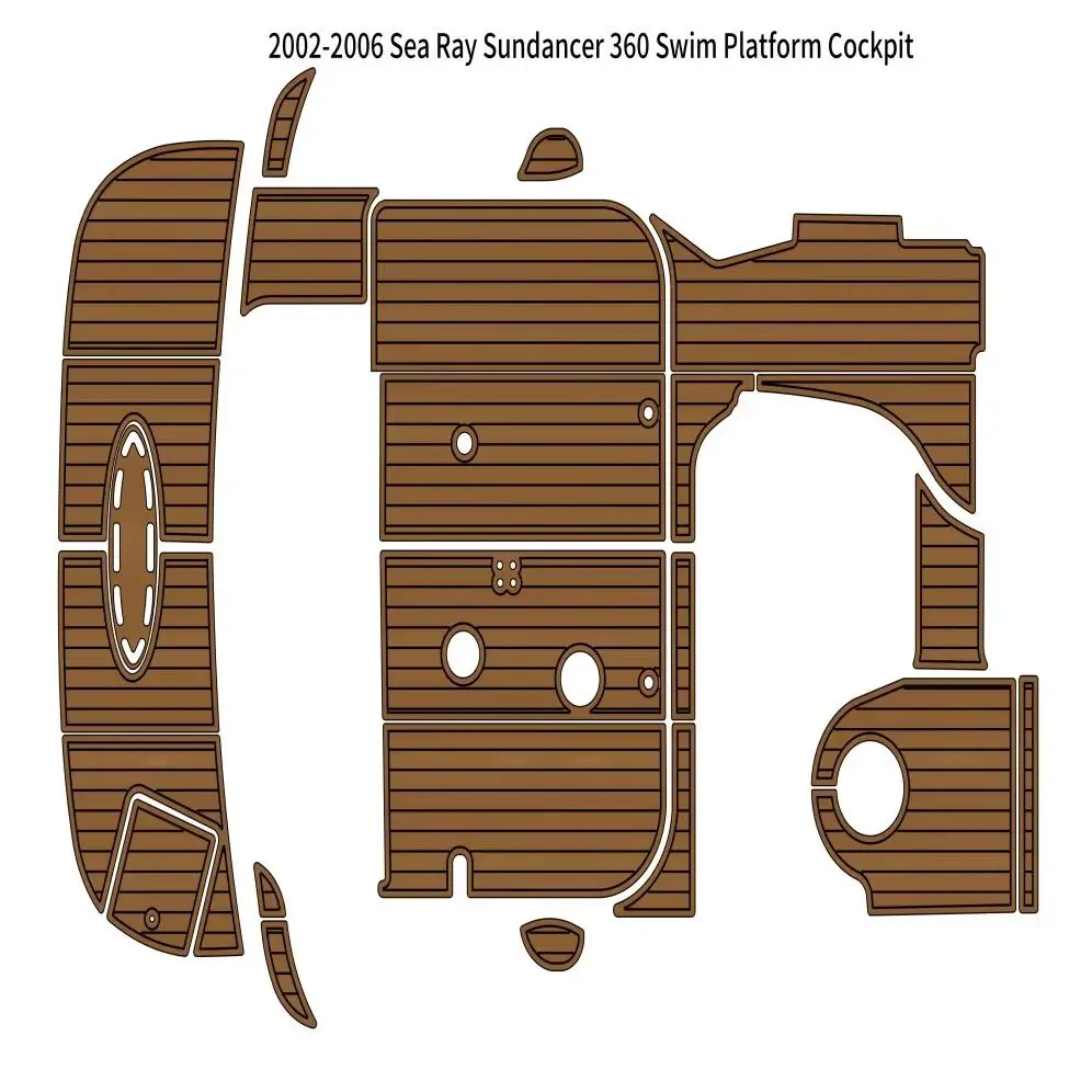 2002-2006 Sea Ray Sundancer 360 منصة السباحة قمرة القيادة وسادة قارب إيفا خشب الساج الطابق hvuy6ho