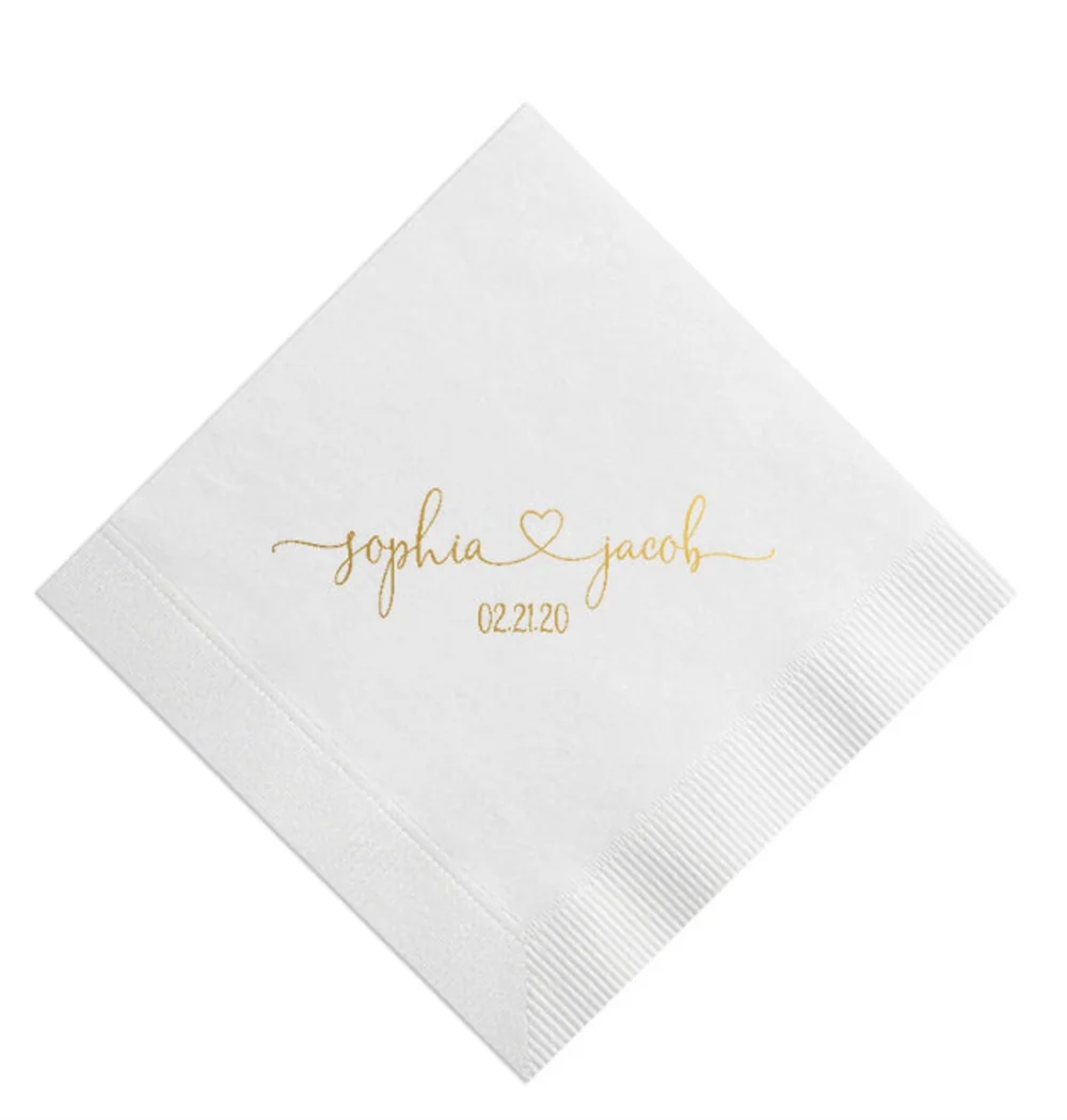 Personalized Wedding Napkins Personalized Heart Connected Monogram Wedding Napkins Custom Bar Napkins Reception LOTS of COLORS A