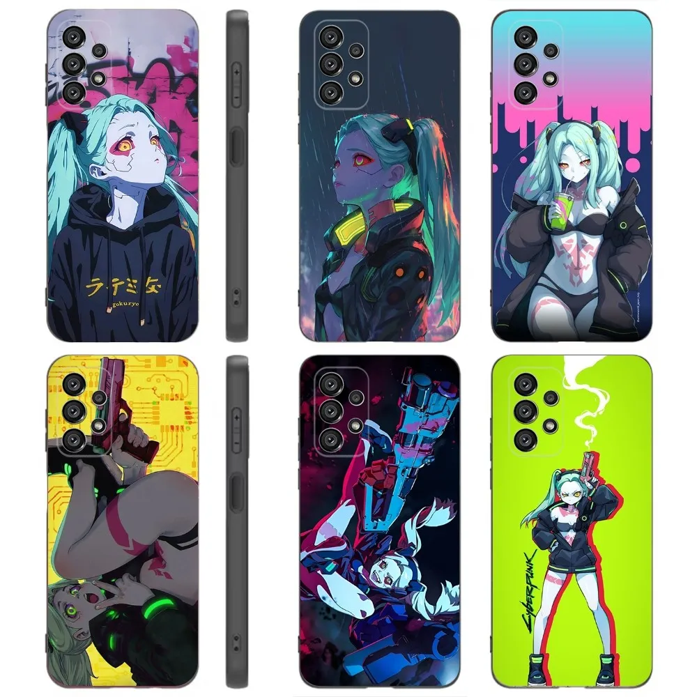 

C-CyberpunkS Anime Rebecca Phone Case For Samsung Galaxy A91,A80,A73,A72 ,A71,A53A52,A32 ,A31A22,A21s,A20,Black Cover