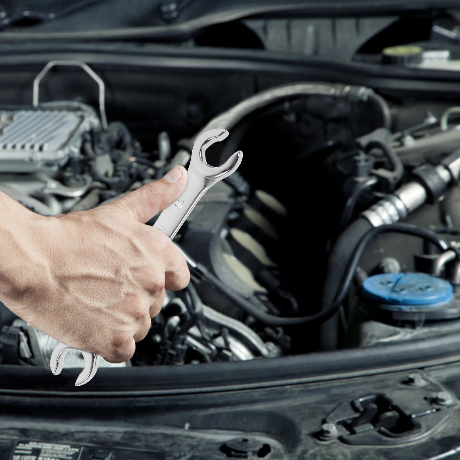 3 قطعة متري مضيئة الجوز مجموعة مفتاح ربط مزدوجة نهاية حلقة مفتوحة مجموعة مفتاح ربط الكروم الفاناديوم الصلب الفرامل خط ميكانيكا وجع أداة اليد #6