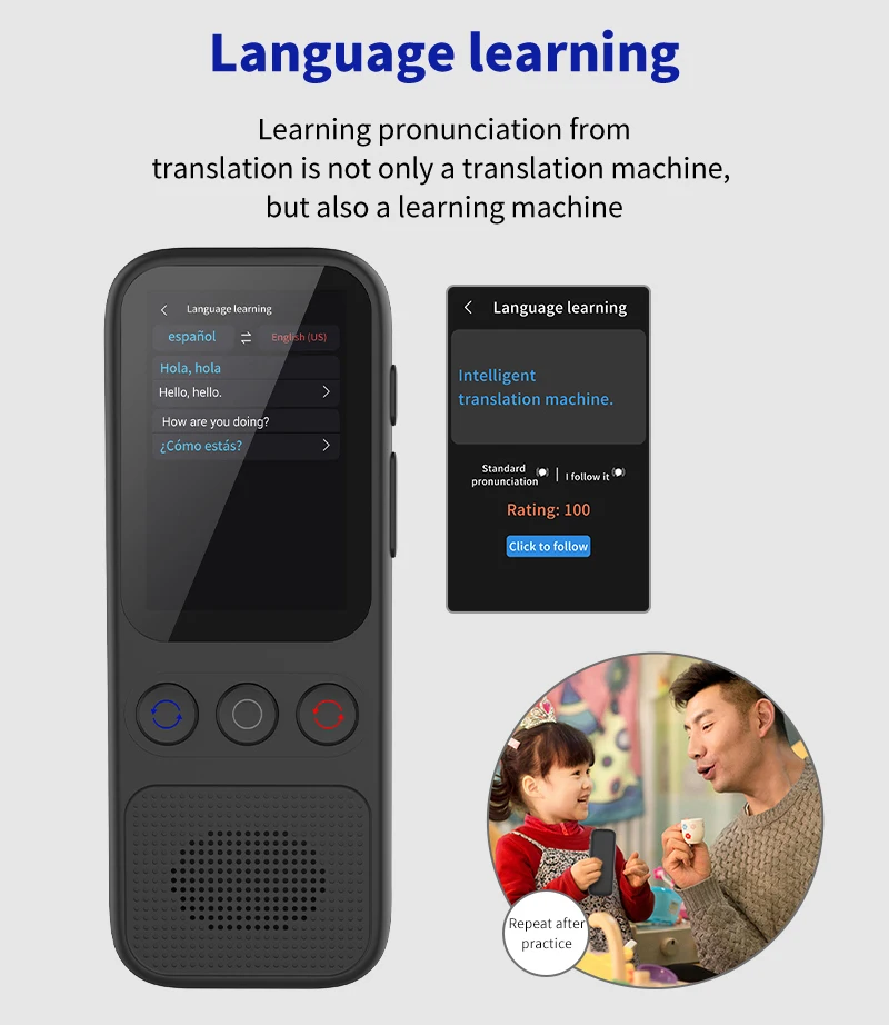 Language Translator Offline Voice Photo Translation WiFi Portable Translator 138 Languages Translator Device for Travel Business
