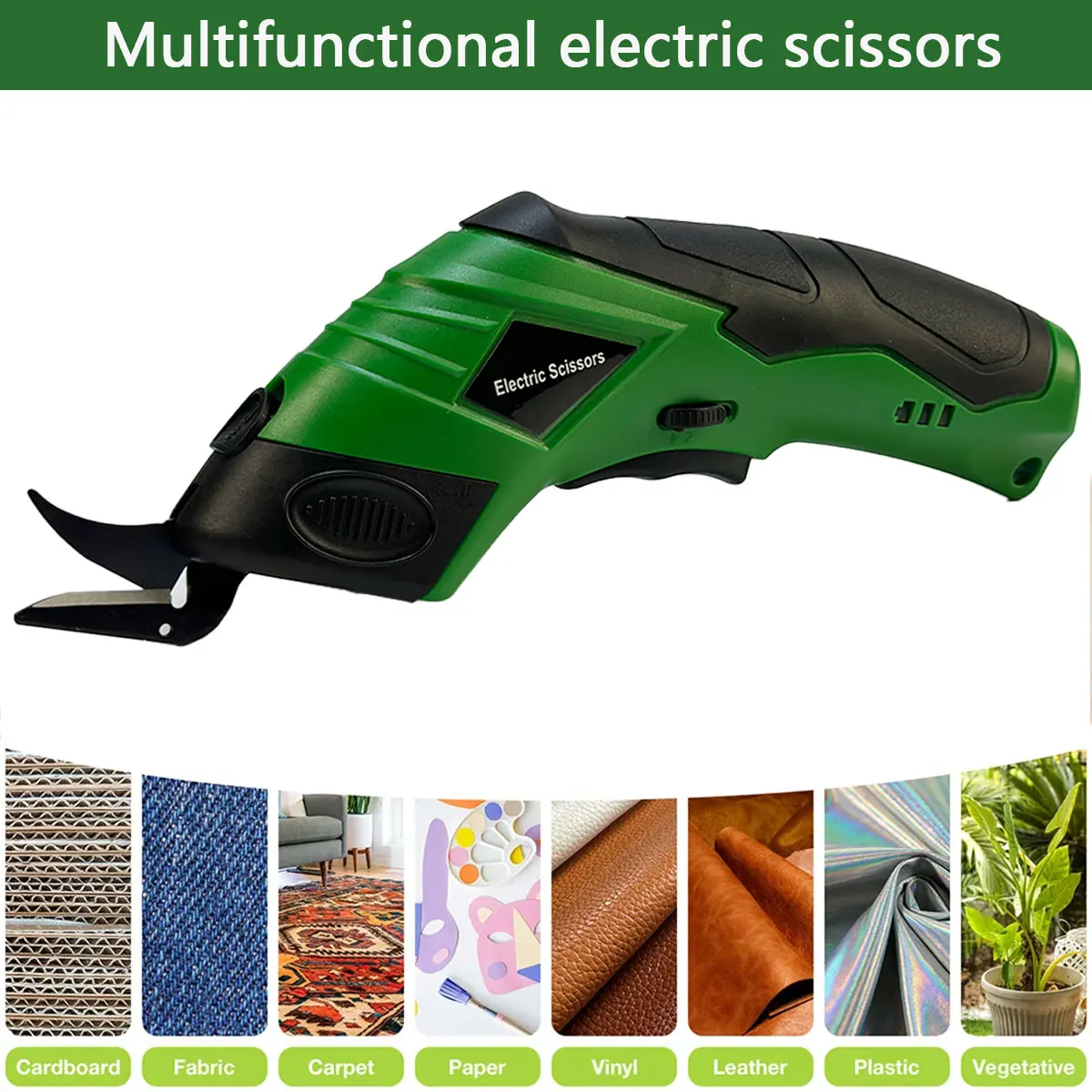 Cordless Electric Scissors USB Rechargeable, Portable Handheld Electric Fabric Cutting Shears, Multifunctional DIY Cutting Tool for Cloth, Leather, Cardboard, Carpet, Tufting & Sewing Projects