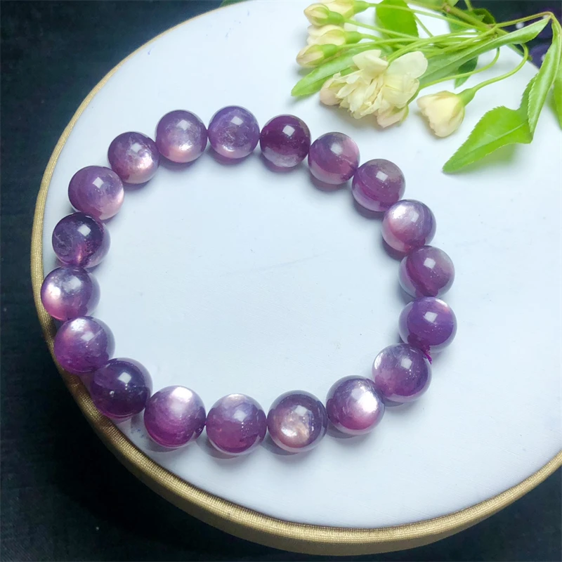 

Natural Purple Lepidolite Bracelet Fashion Women Healing Jewelry Gemstone Reiki Energy Stone Holiday 1pcs 7/10/11MM