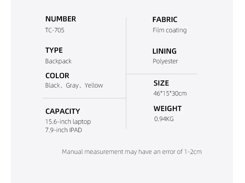 TANGCOOL Gentleman Roll-Top-Rucksack, großes Fassungsvermögen, leicht, wasserdicht, mit mehreren Fächern, für Geschäftsreisen, Laptop-Tasche – Detail 14