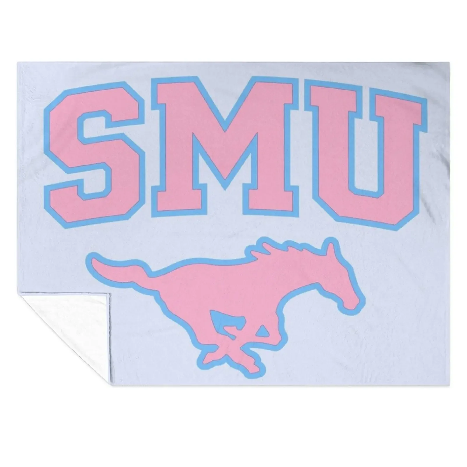 

SMU Blue Logo & Pink Peruna Throw Blanket Decorative Sofas for winter Multi-Purpose Sofa Throw Blankets