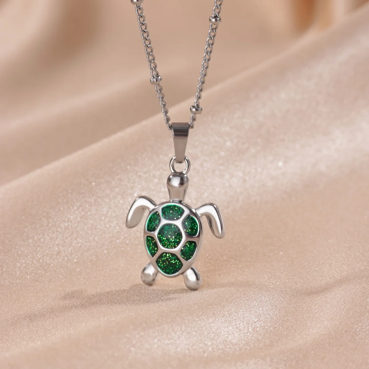 Ocean Sea Turtle Pendant Necklace For Women Men Stainless Steel Necklace Turtle Spirit Jewelry Symbolized Longevity Gift