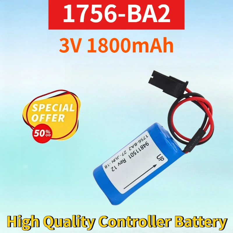 

Newest 1756-BA2 3V 1800mAh Lithium-ion Rechargeable Battery Pack for High Quality High Capacity Controller Replacement Battery