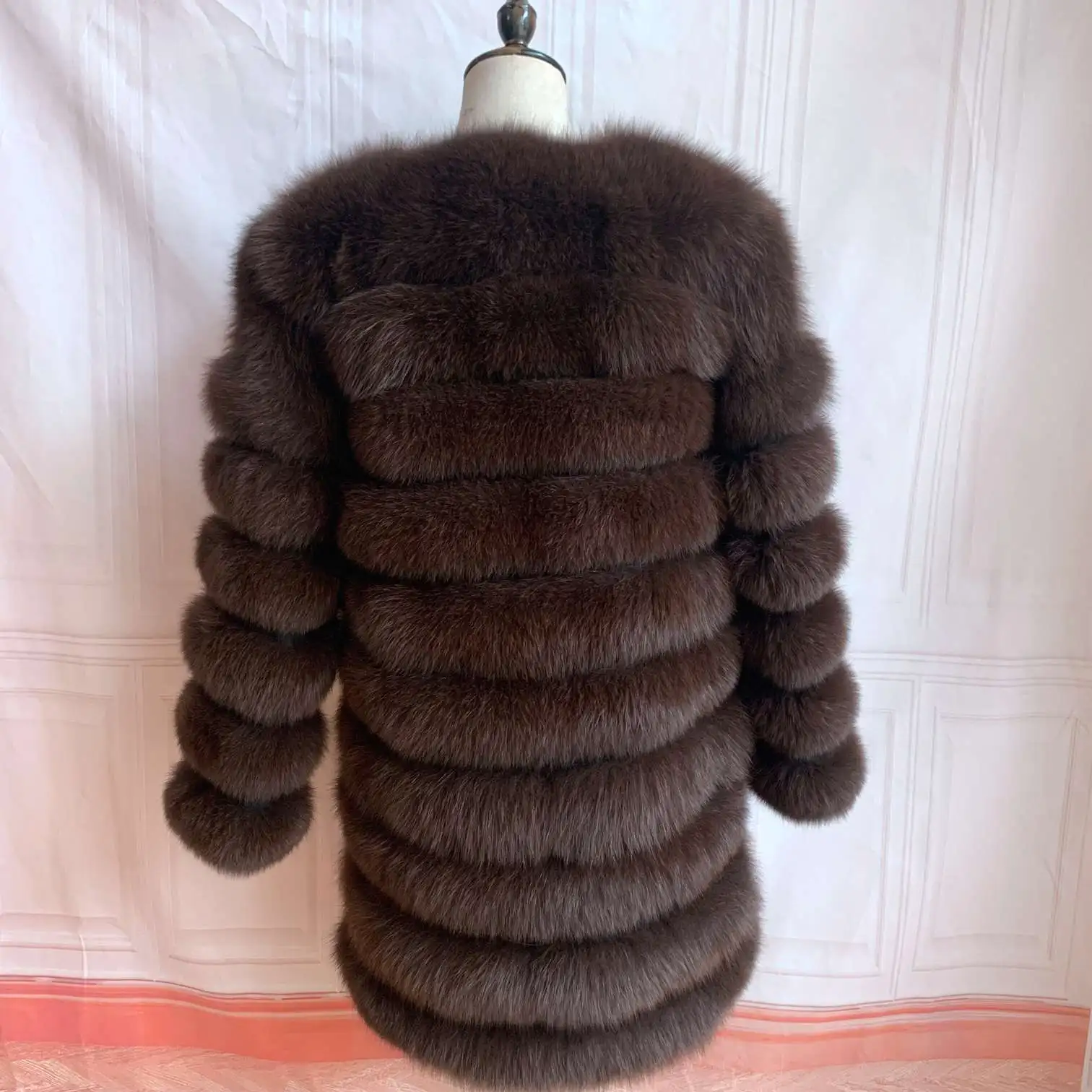 NEW 4in1 Real Fox Fur Long Coat Winter Coat for Women Jackets Vest Winter Outerwear Women Fox Fur Coat High Quality Fur Clothes