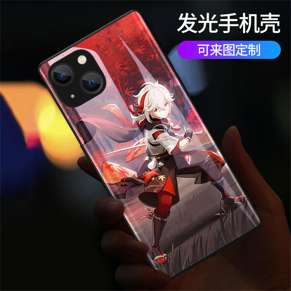 

Popular Game LED Light Up Phone Case Cover For XiaoMi 11 12 13Pro Ultra RedMi K50 K40 Pro Calling Smart Shining Glass Phone Case