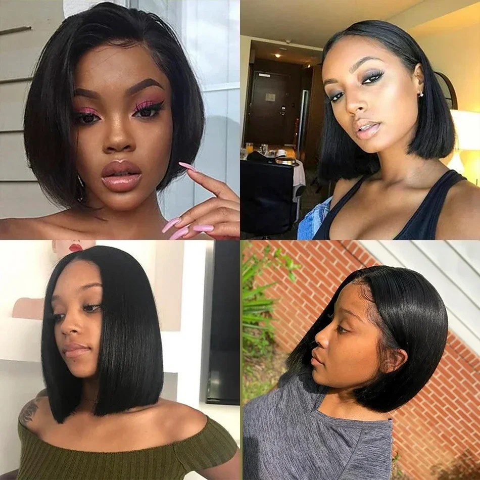 Bone Straight Short Bob Wig, Lace Front