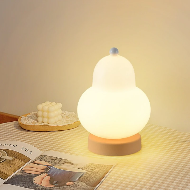 Imagem -03 - Led Cream Pear Table Light Carregamento Usb Luzes da Atmosfera Quarto Lâmpada de Cabeceira Luz de Leitura Decoração do Quarto das Crianças