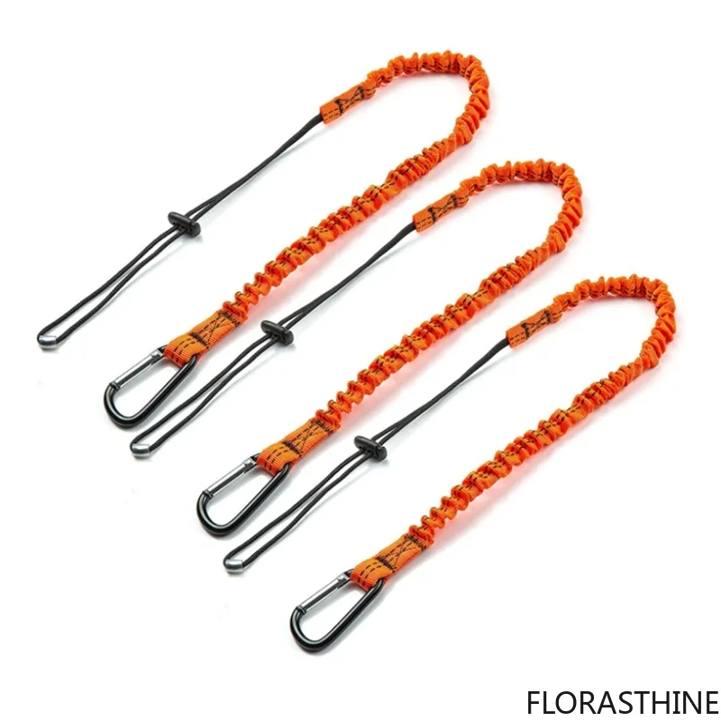3 Pcs Tool Lanyard Safety Lanyard with Carabiner Shock Absorbing Safety Adjustable for Tools Work