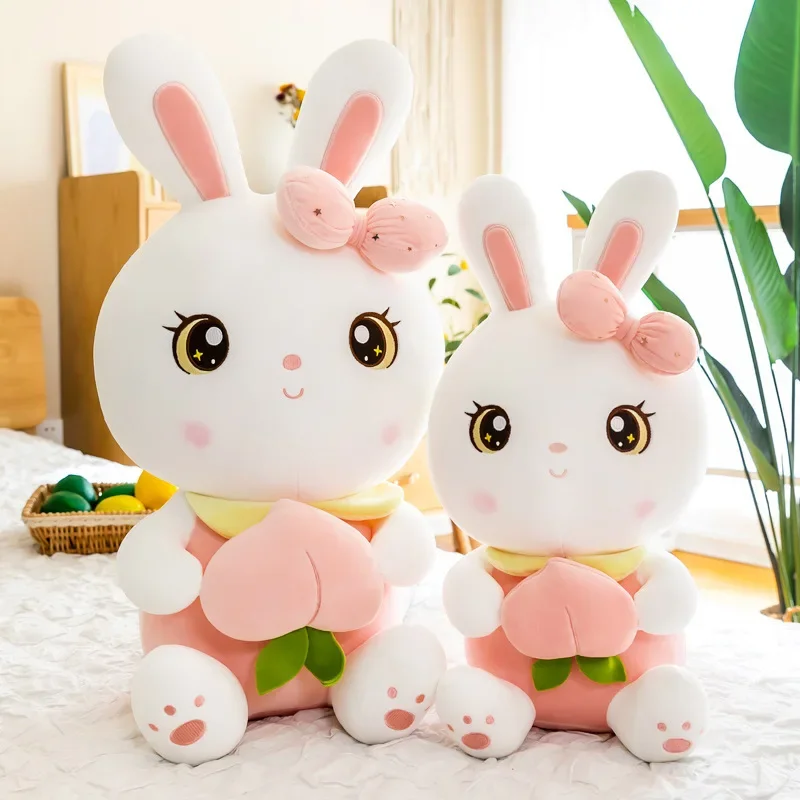 50/65/80 cm Nette Pfirsich Kaninchen Plüsch Spielzeug Kissen Kawaii Gefüllte Weiche Tier Hase Puppe Baby Kinder Spielzeug geburtstag Geschenk Geschenk für Mädchen