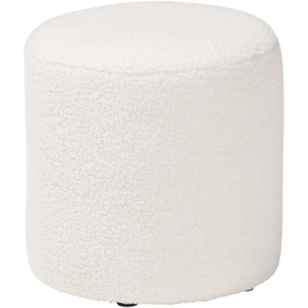 

Tori ern and Contemporary Ivory Boucle Upholstered Ottoman wooden stool storage bench upholstered bench stool