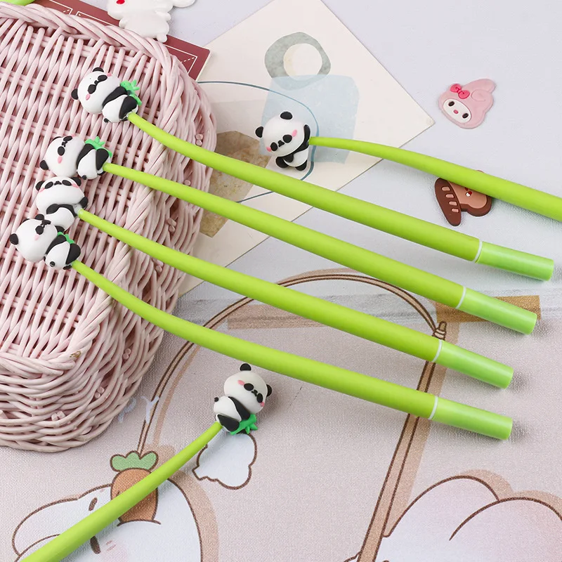 Imagem -06 - Cute Cartoon Panda Shake Gel Pen Pressão Suave Reduzir Balanço Canetas Tinta Preta Material Escolar Estudante Kawaii Kids Gift 10 Pcs por Lote