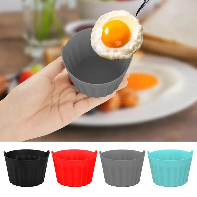 Silicone Air Fryer Egg Poacher 3 PCS Reusable Egg Poaching Cups Silicone Egg Cooker Baking Supplies For Air Fryer Ovens