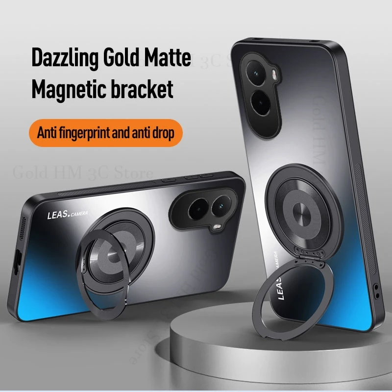 

For Xiaomi Poco M7 Pro Matte Phone Kickstand Case For POCO F7 Ultra Magnetic Bracket Ring Holder Stand Cover For Poco X7 F6 Pro