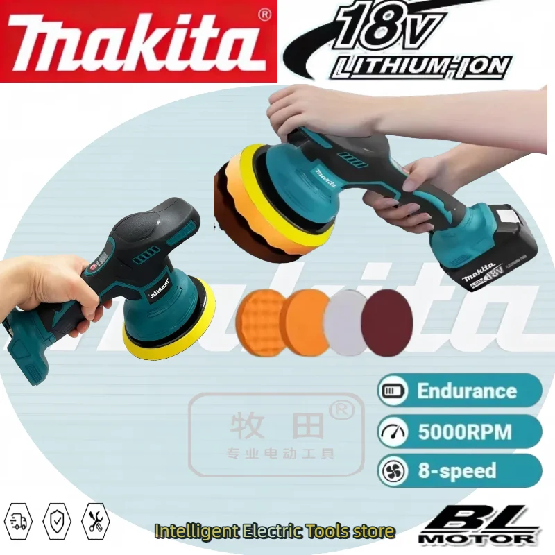 

Беспроводная полировальная машина Makita с 8 скоростями и цифровым дисплеем для авто, электрическая полировальная машина для воскования и полировки автомобилей, совместима с аккумуляторами 18В / 20В