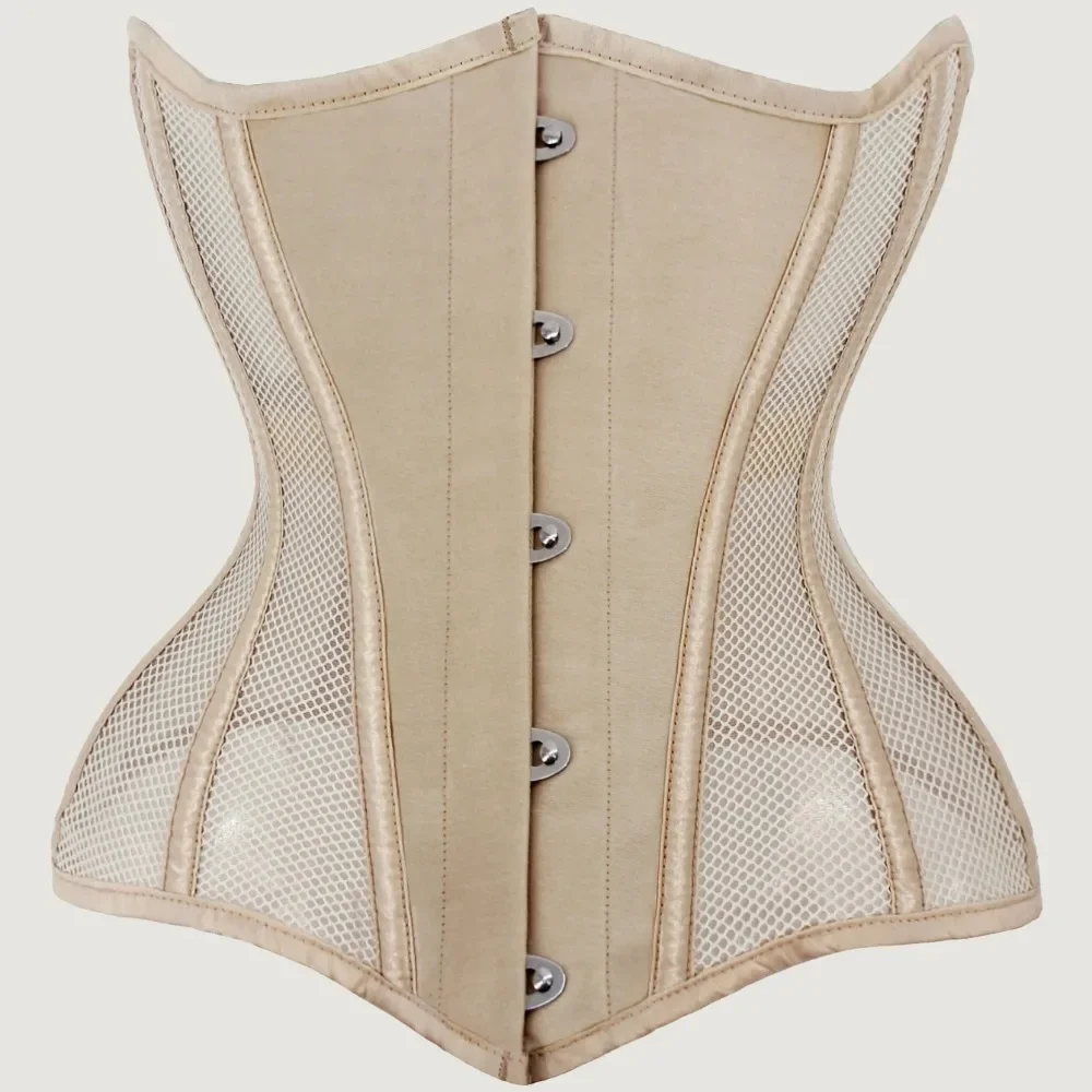 

Женский корсет для тренировки талии, спиральный стальной костяной готический песочные часы, дышащий сексуальный сетчатый бюстье под грудью, пояс для похудения