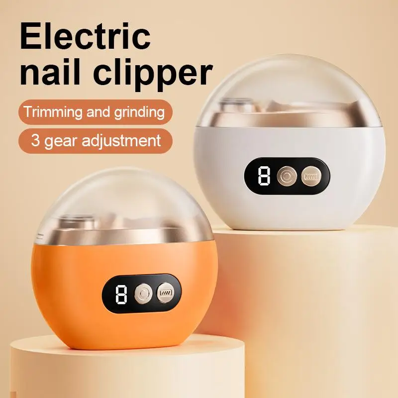 2 In 1 Electric Nail Clippers Manicure Anti-Splash Nail Trimmer for Baby Finger Toe Scissors Pedicure Thick Nails Cutter Tools