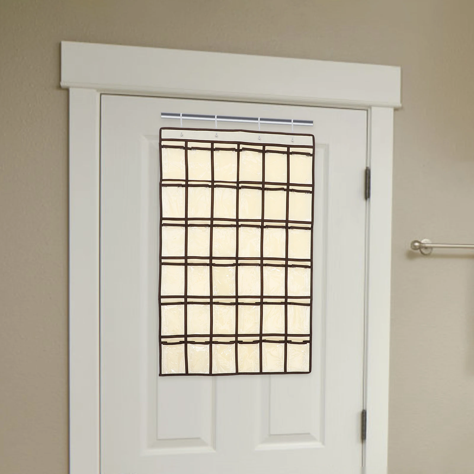 

Multifunctional Transparent Pocket Organizer Hanging Wall Door Storage Bag For Cards Phones Jewelry Classroom Cell Phone Holder