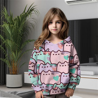 Girls Clothes Hoodie 3D Cat Print Blouses Sweatshirts Autumn Clothes for Children Sweatshirts Fashion Hoodies Children Clothes