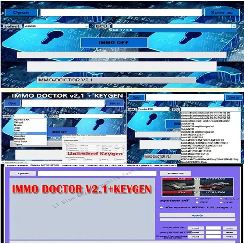 2024 IMMO DOCTOR V2.1 MULTI BRAND With Unlimited KEYGEN Immo Off Immo Delete Software for sim2k MT38 ME 17.9.2 17.9.8 MED17.9.8