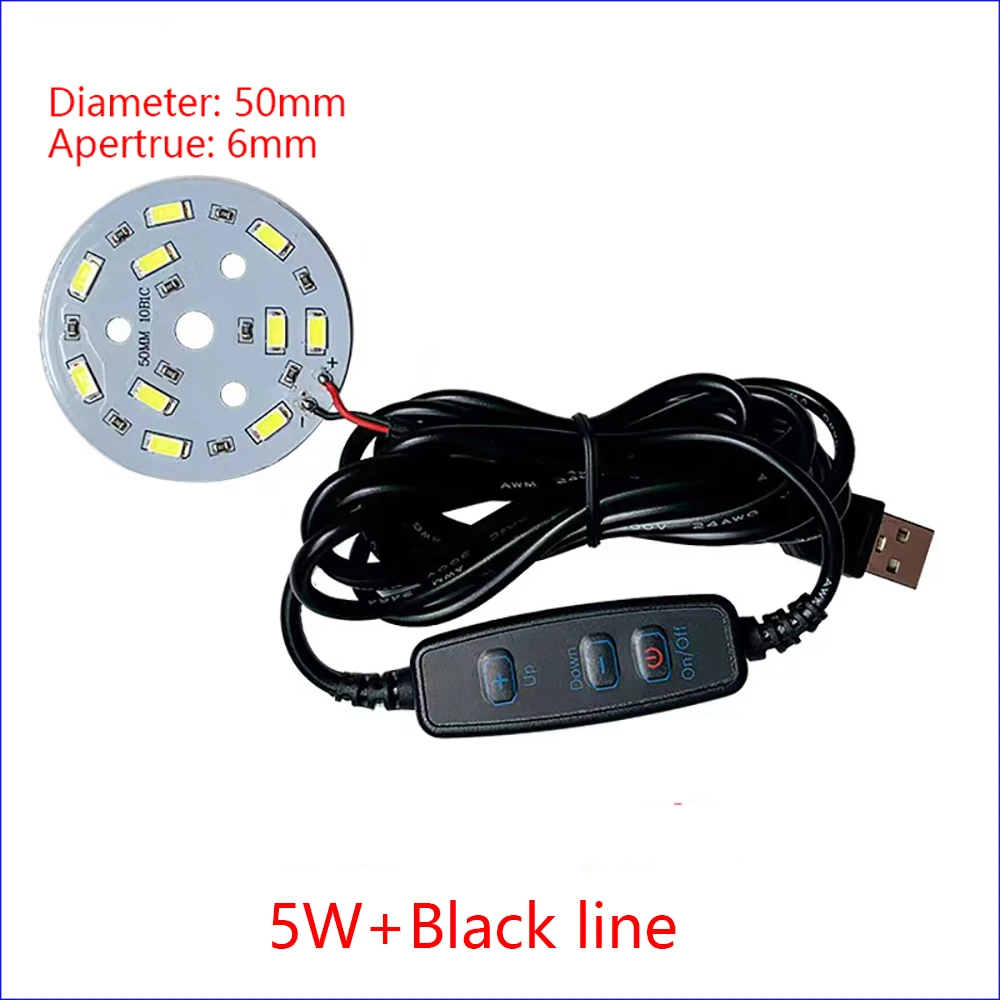 Lámpara LED 5730 SMD regulable, 1 piezas, DC5V, 1W, 2W, 3W, 4W, 5W, 10W, cuentas de luz blanca cálida con interruptor de ajuste de 10 pasos