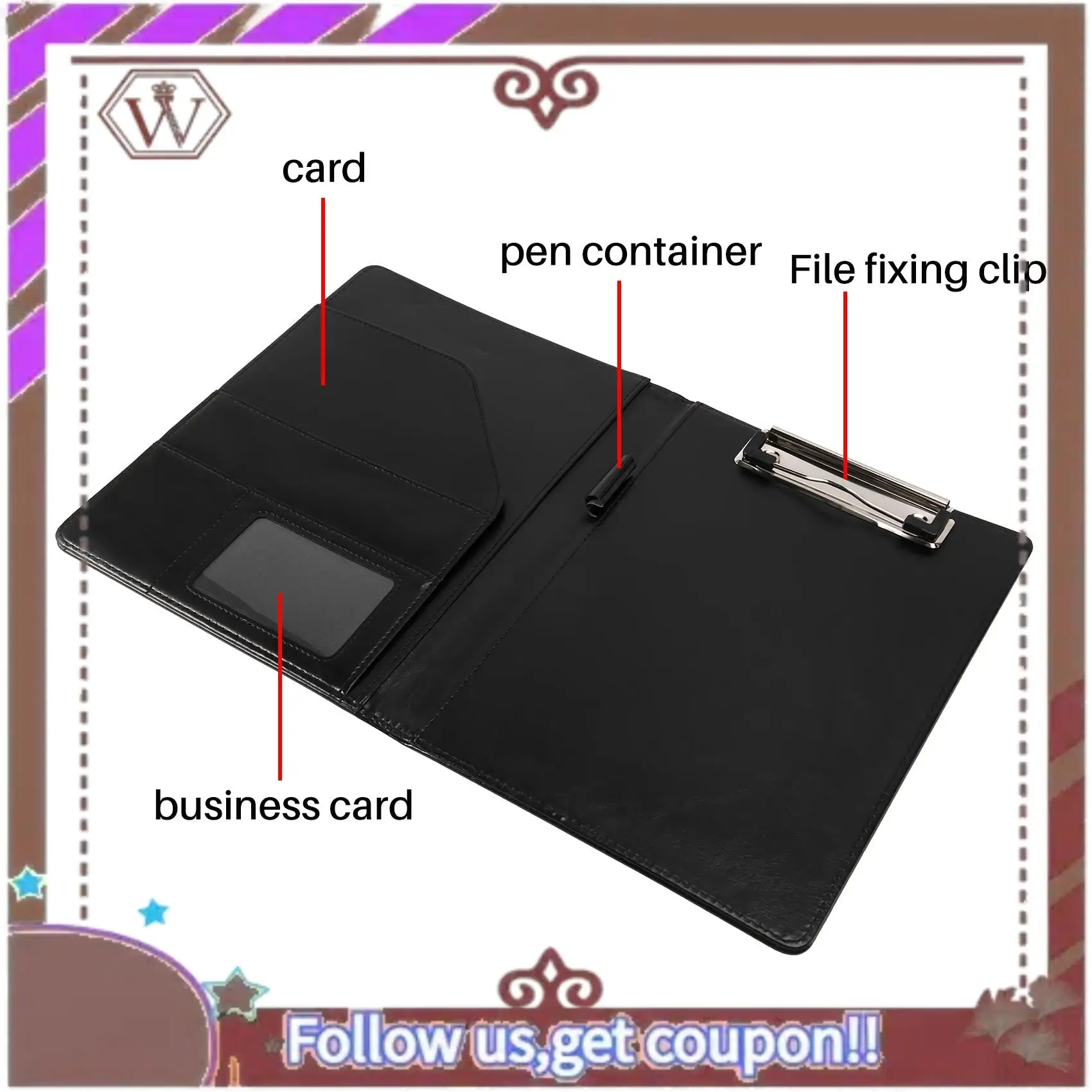 

ABBG-A5 Document Bag File Folder Clipboard Business Office Financial School Supplies