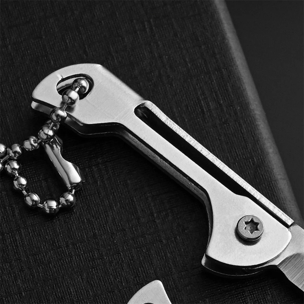سكين جيب صغير قابل للطي المفاتيح الفولاذ المقاوم للصدأ سكين جيب قلادة المحمولة في الهواء الطلق التخييم سكين الدفاع عن النفس أدوات هدية #5
