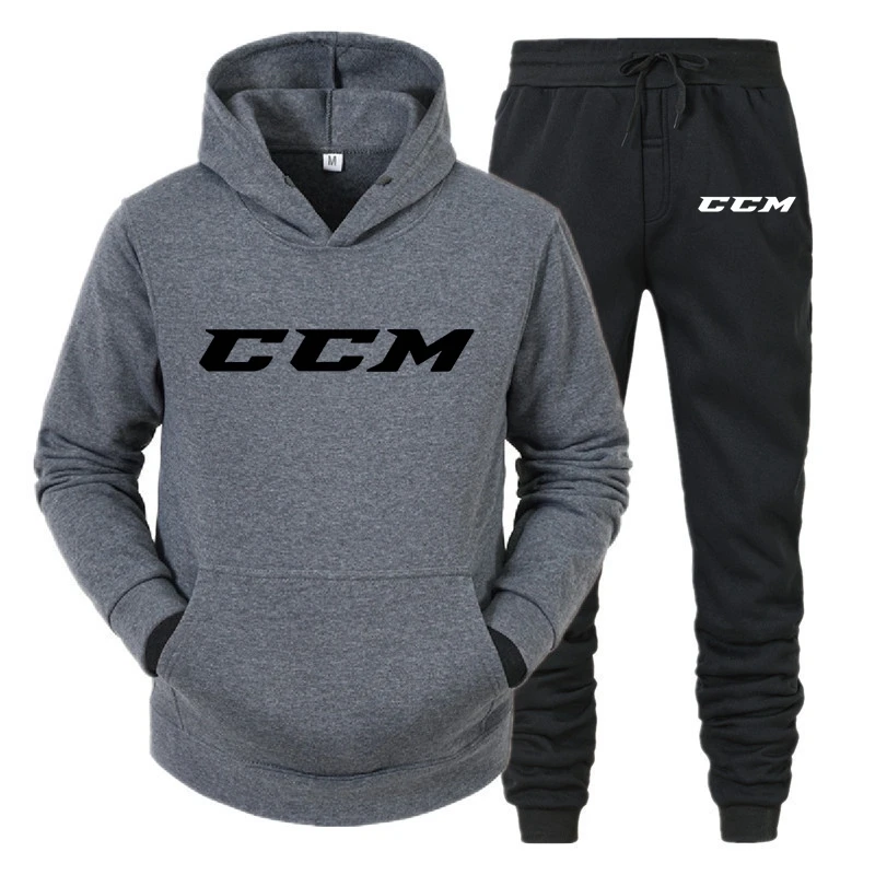 2023 Brand New moda uomo Casual autunno Set abbigliamento sportivo due pezzi felpa con cappuccio Pullover abbigliamento sportivo Jogging Set CCM Set