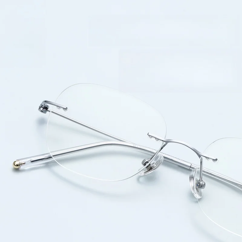 DIEDIESEE جديد إطار نظارات بدون إطار من التيتانيوم الخالص خفيف للغاية للرجال والنساء إطار نظارات طبية بصرية WT0007-40 #4