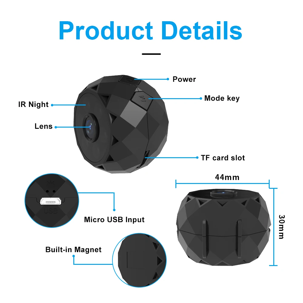 Mini cámara Wifi monitoreo Original protección de seguridad con movimiento versión nocturna cámara de vigilancia inalámbrica