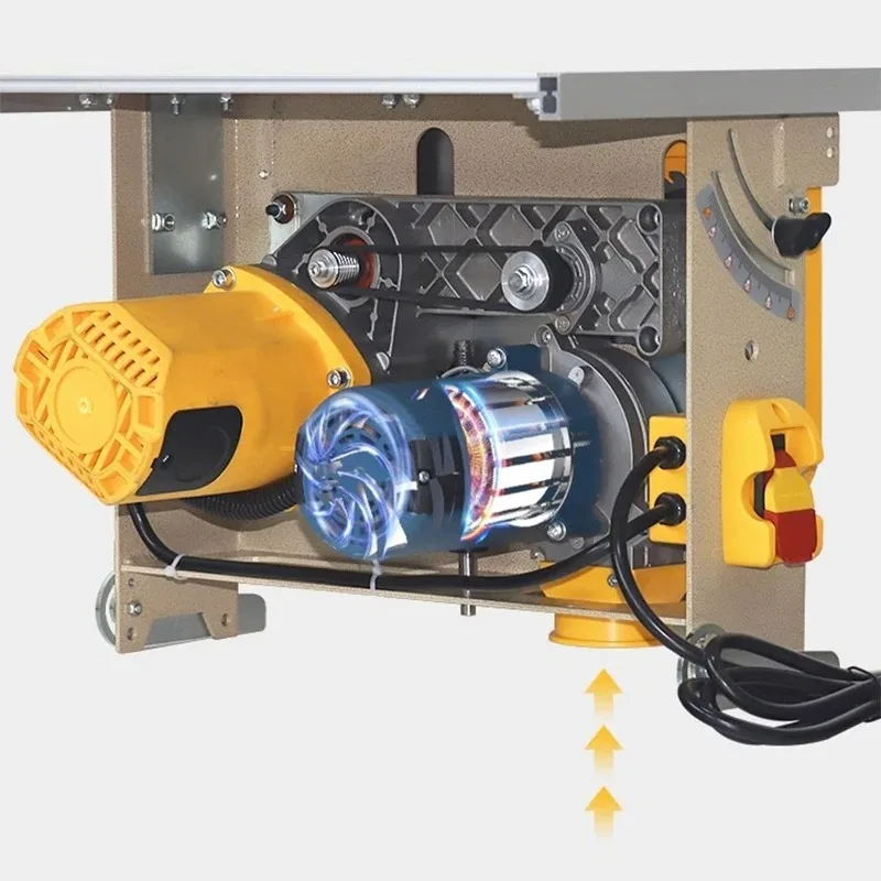 Precision Table Carpentry Dust-Free Saw with Miter Cutting Double Blade Lift Feature Integrated Electric Multi-functional