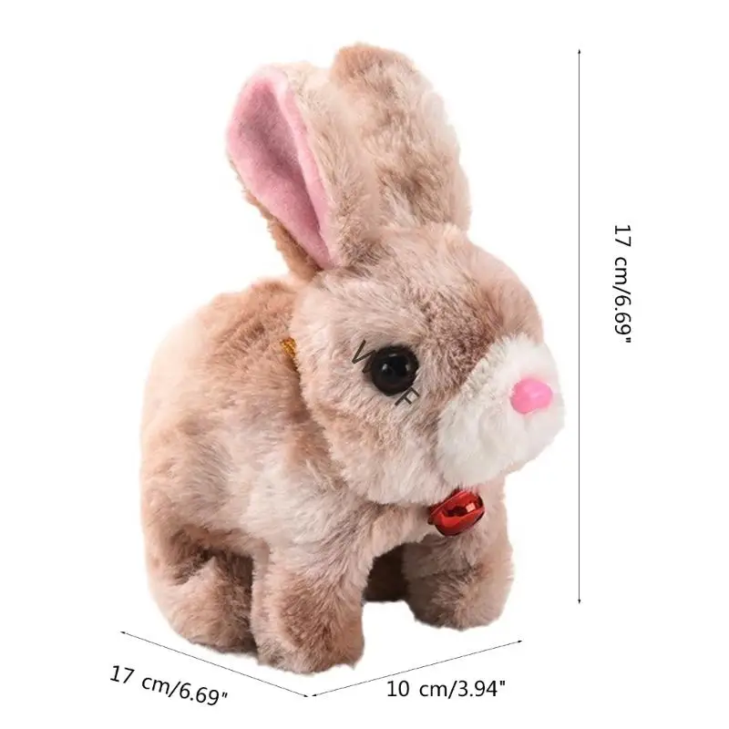 W3JF Plush محشو الحيوانات اللطيف أرنب كهربائي لطيف للأطفال هدية الأحزاب تحت عنوان الأطفال