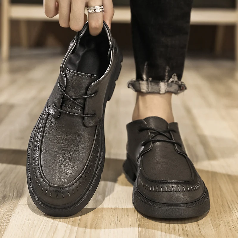 

Мужские деловые кожаные туфли в ретро-стиле, ручной работы, для офиса, высококачественные, популярные, повседневные, удобные для ношения на каждый день